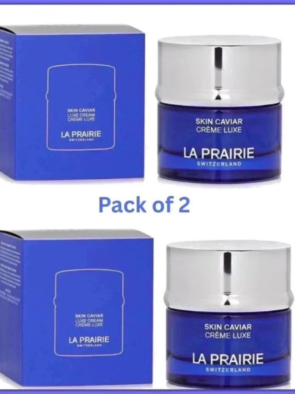 2 Pack La Prairie Skin Caviar Crème Luxe Cream 50ml 1.7oz New Sealed